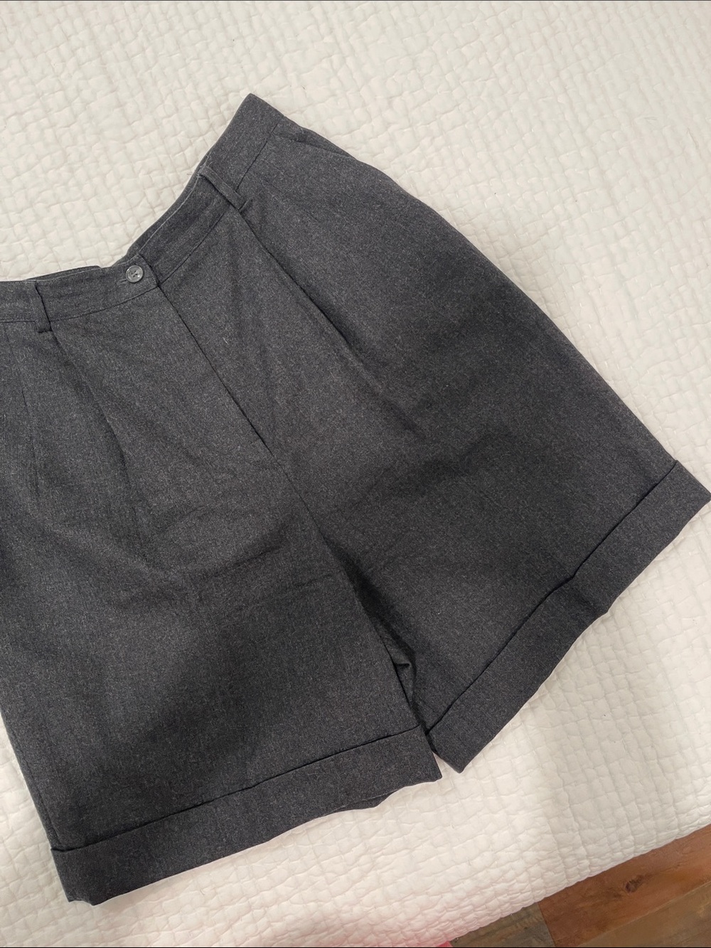 Vintage Talbots Charcoal Gray High-Waist Cuffed lined Shorts